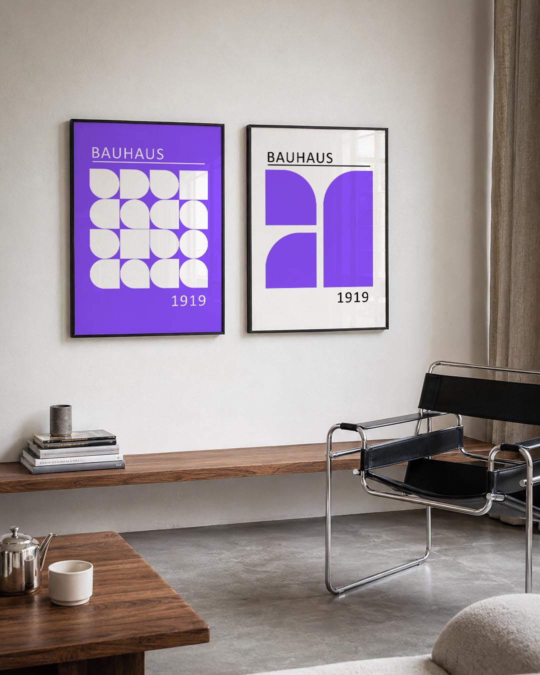 Vormenspel in paars Posterset
