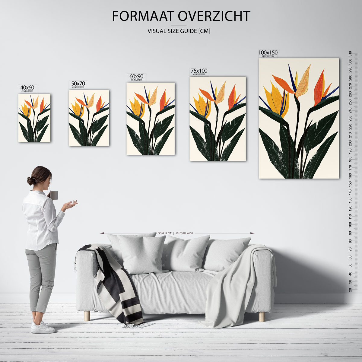 Vrolijke bloemillustratie Kunstwerk
