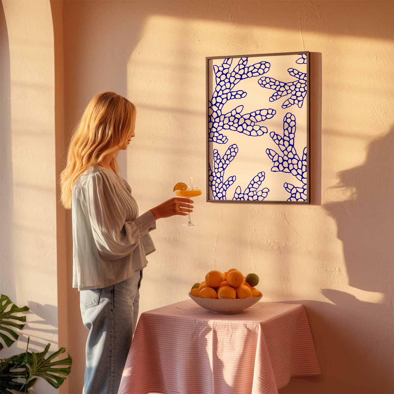 Trendy Koraalprint Poster-WallArtistic