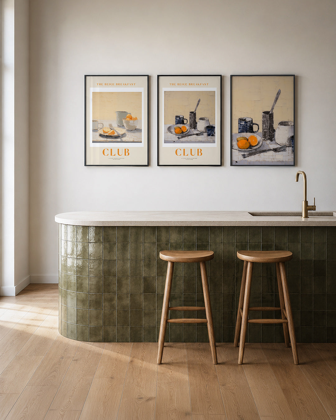 Ontbijt in beige Posterset