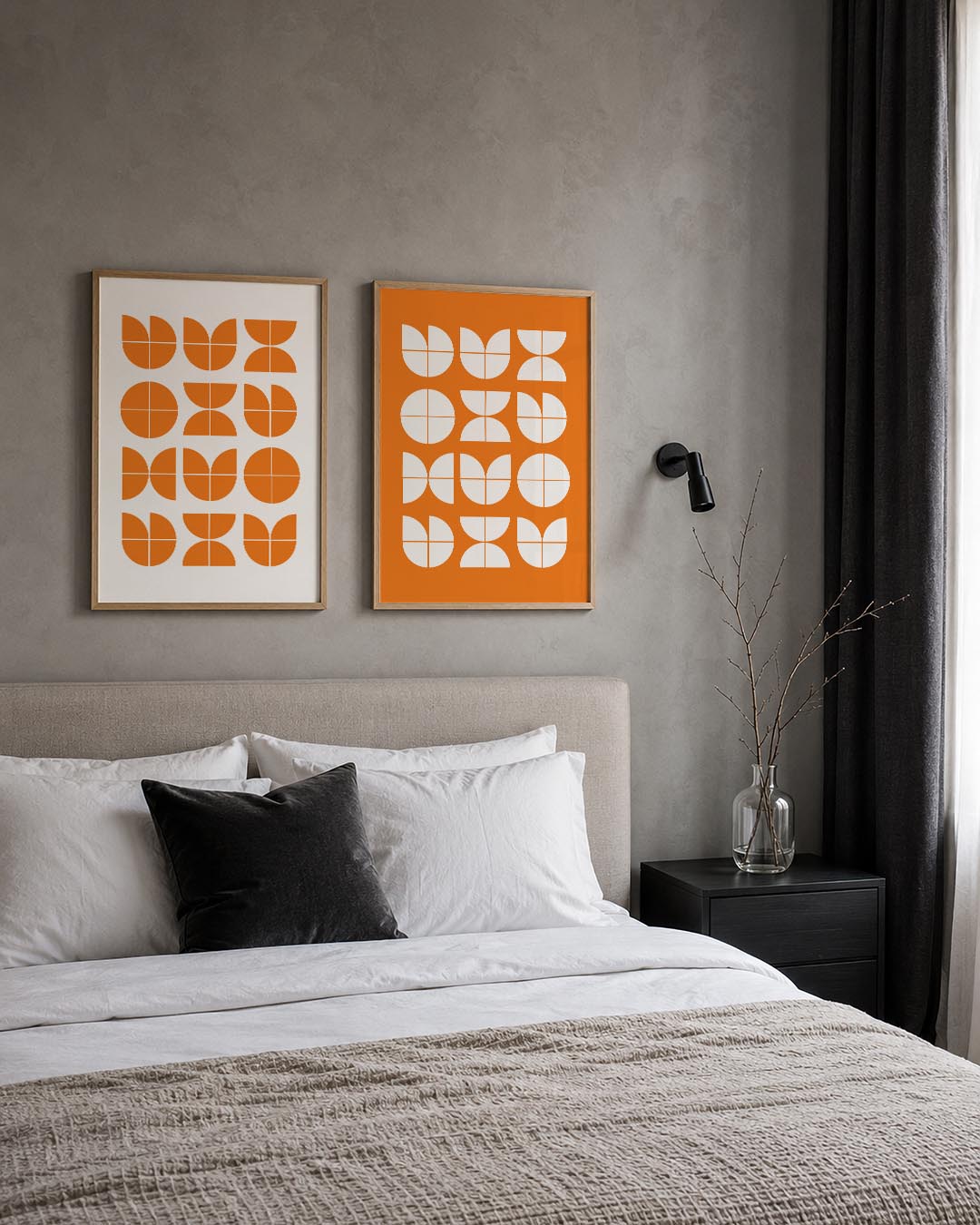 Oranje vormenritme Posterset