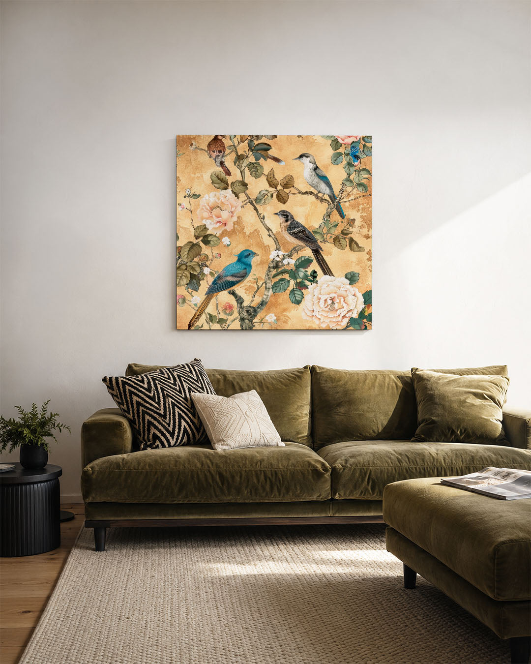 Vogels en bloemen Kunstwerk
