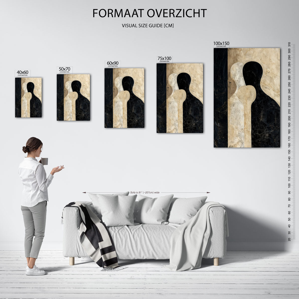 Tegenovergestelde silhouetten Kunstwerk