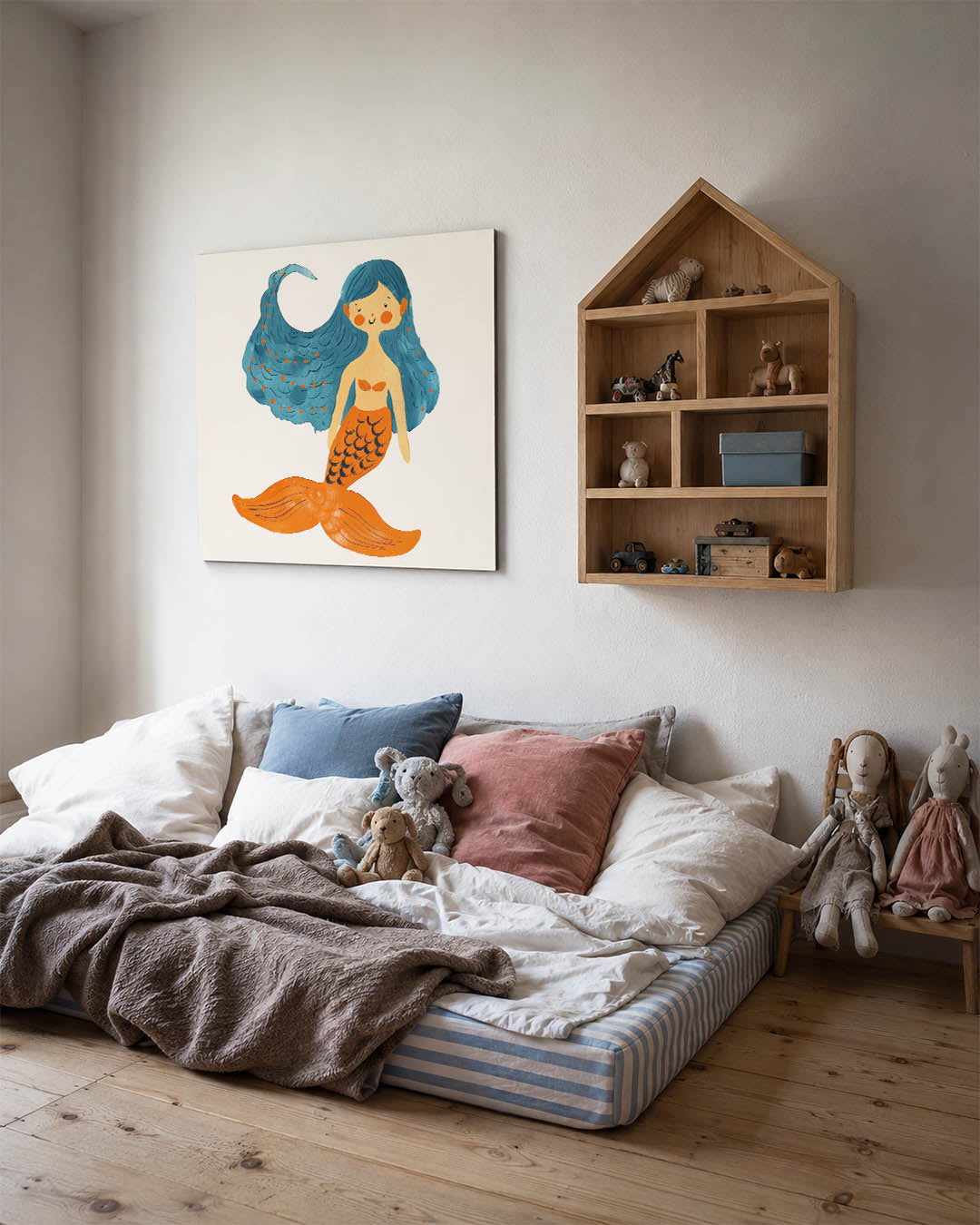 Vrolijke zeemeermin illustratie Kunstwerk