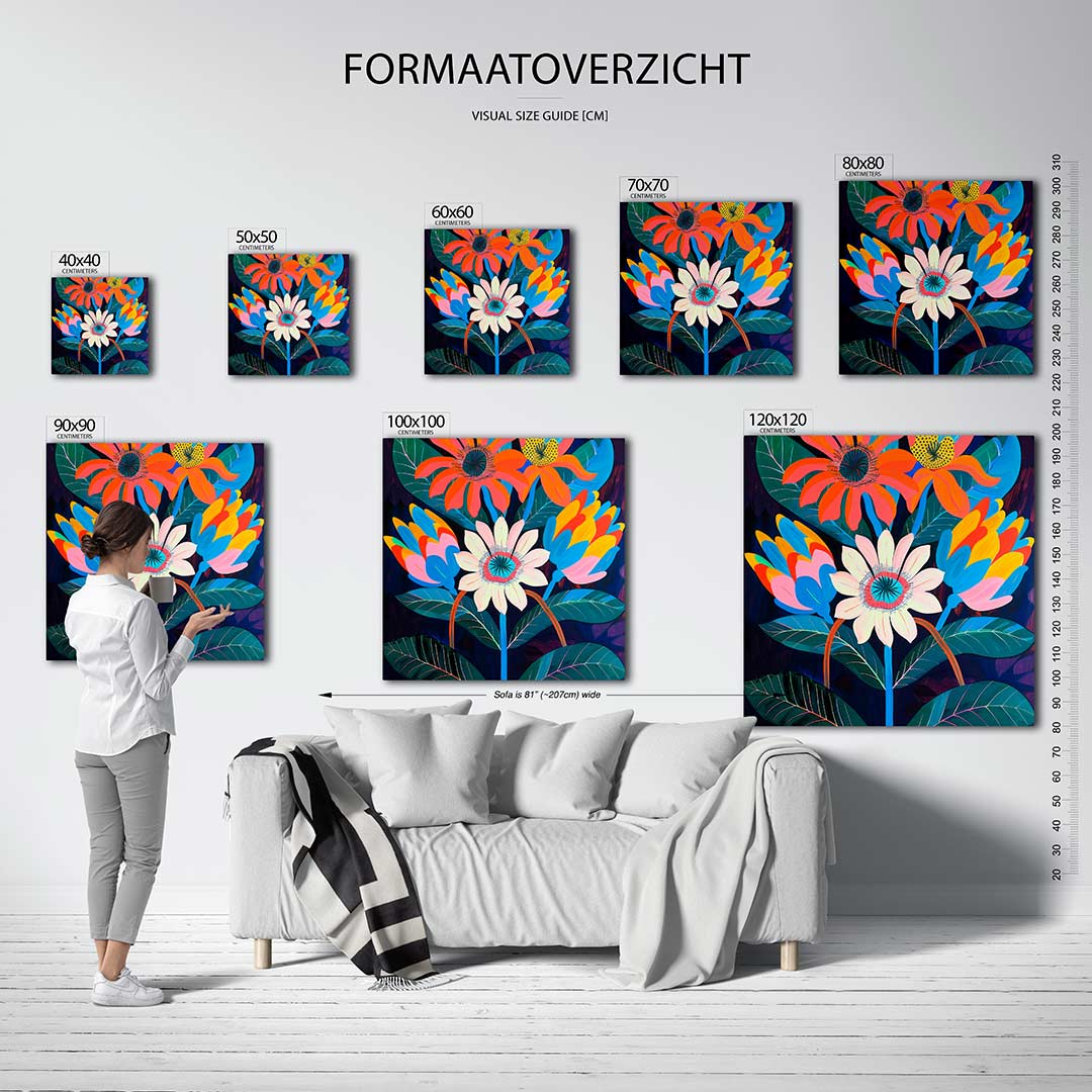 Bloemrijke kleurenpracht Kunstwerk