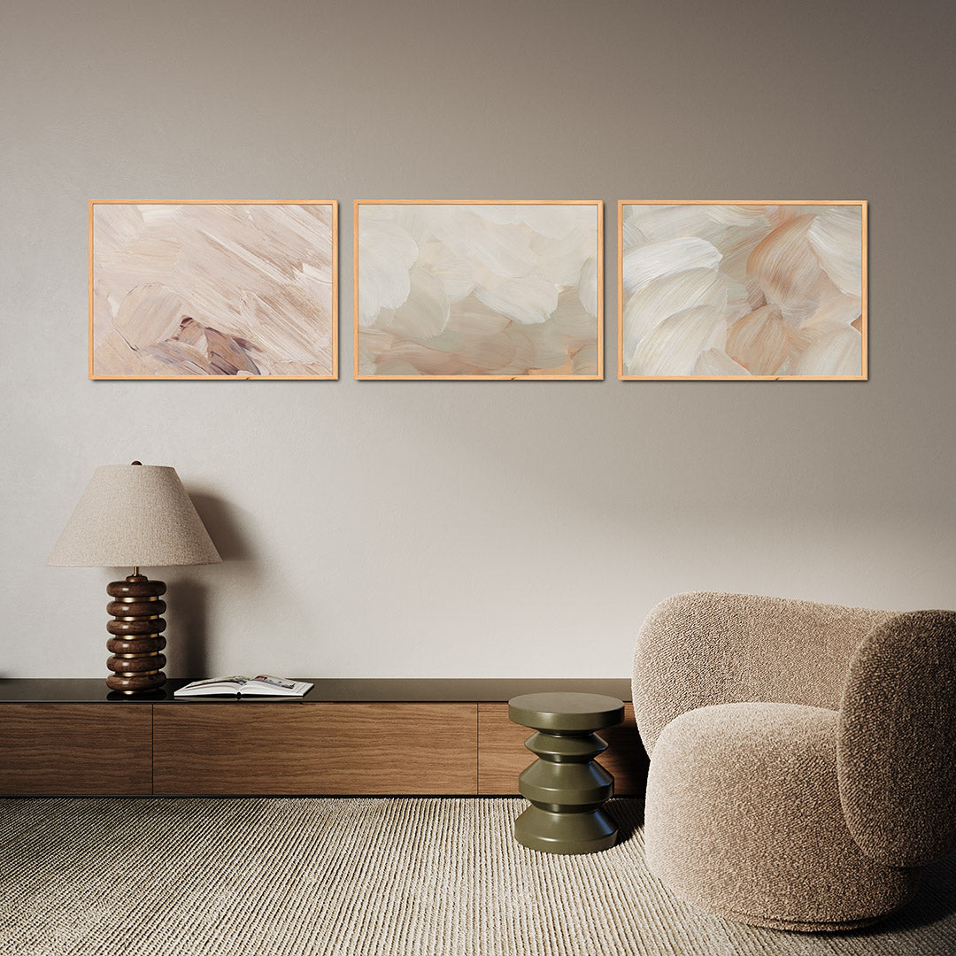 Zachte penseelstreken Posterset