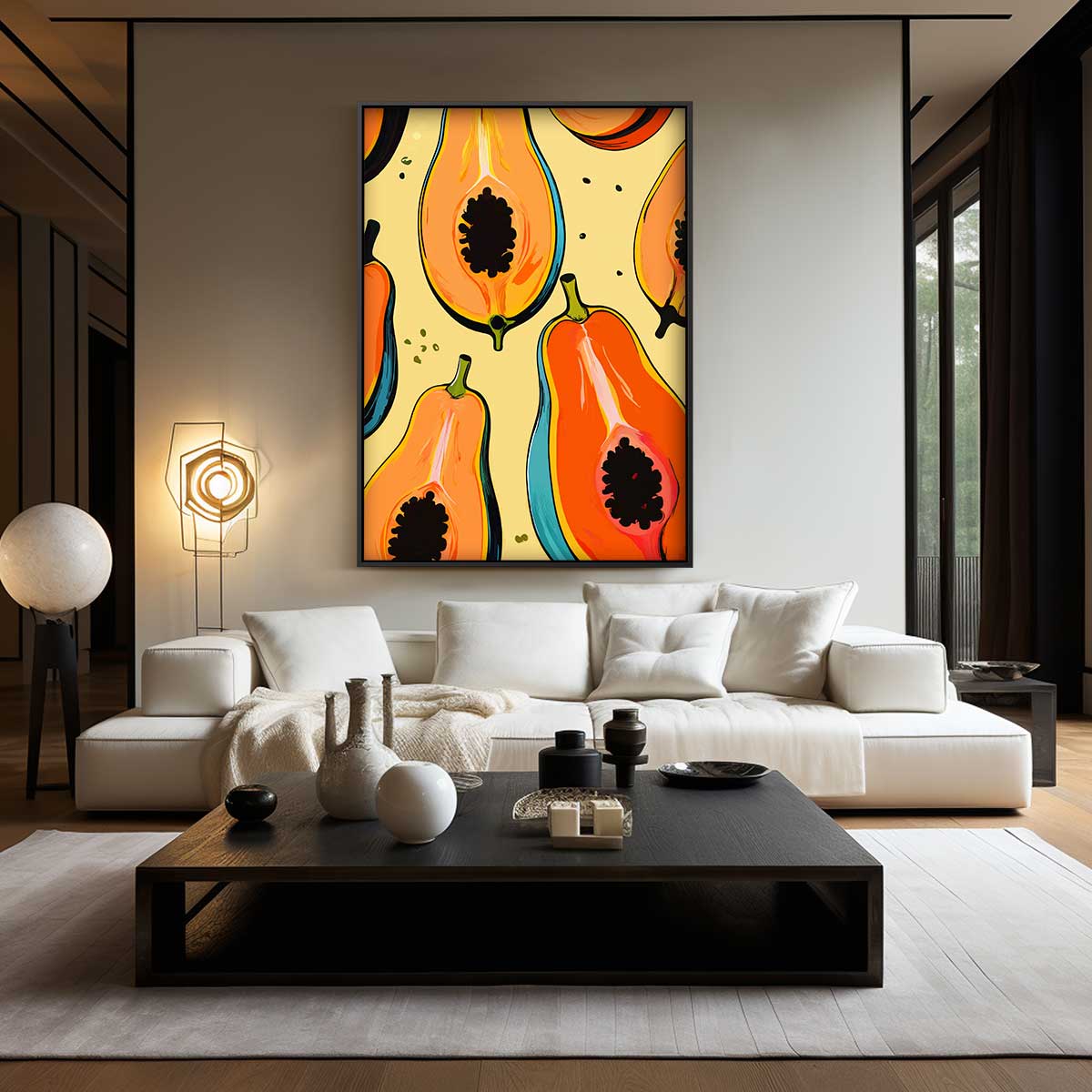 Tropisch Papaya Paradijs Kunstwerk-canvas-dibond-plexiglas-wanddecoratie-WallArtistic
