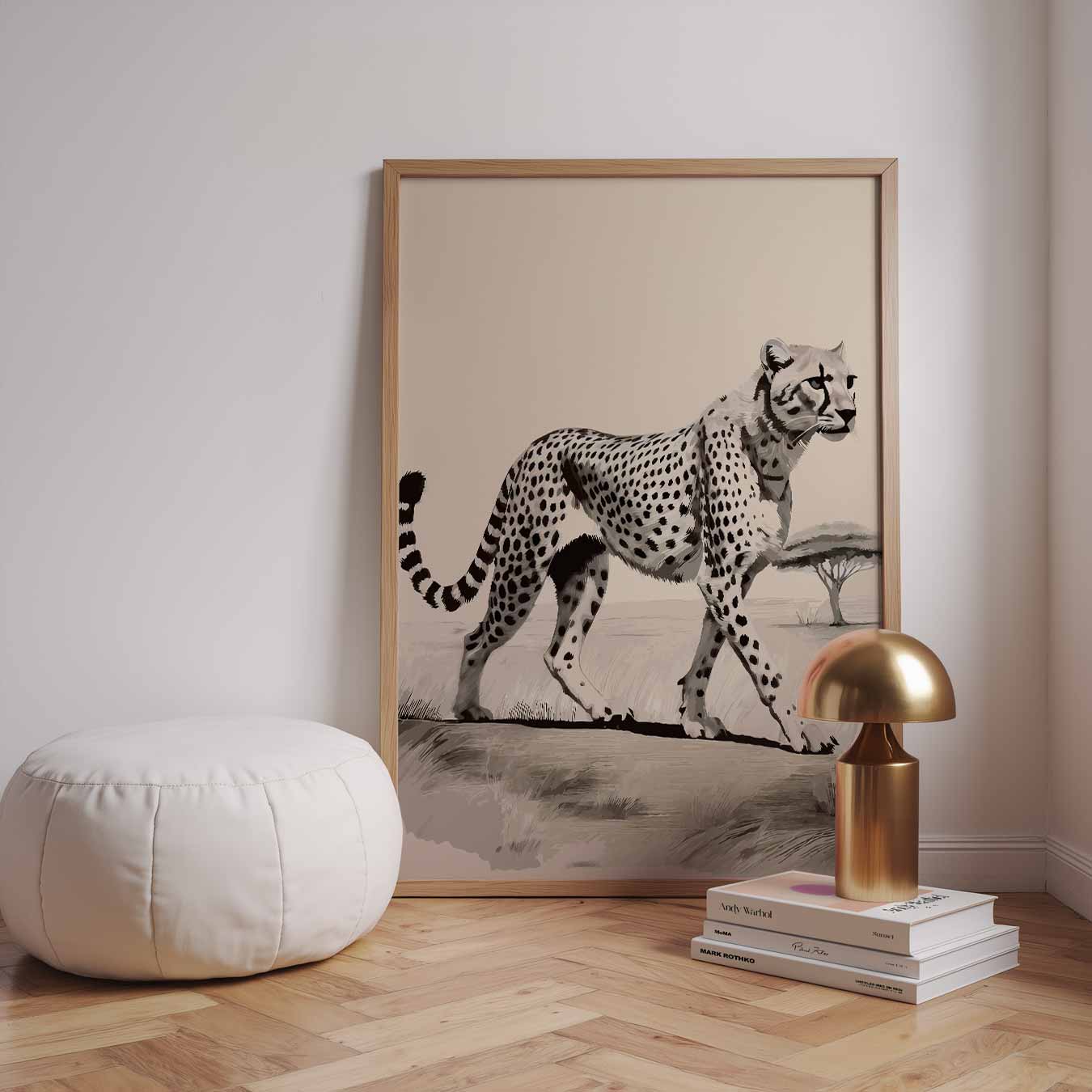 Elegante Cheetah In De Savanne Poster-WallArtistic