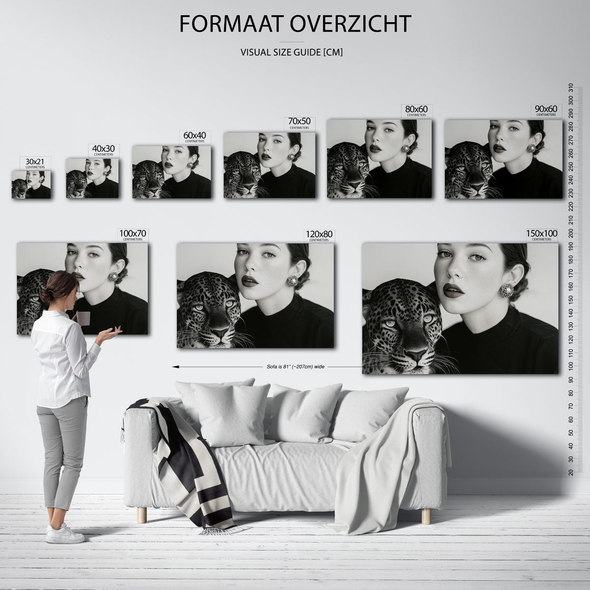 Vrouw en luipaard Poster