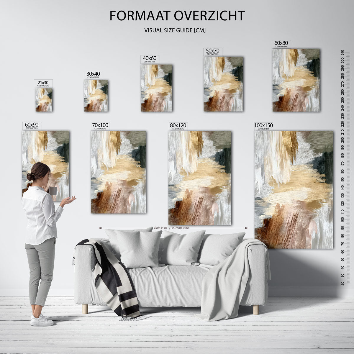 Abstracte penseelstreken Poster