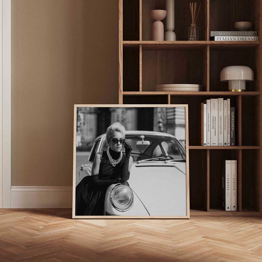 Vrouw met auto Poster