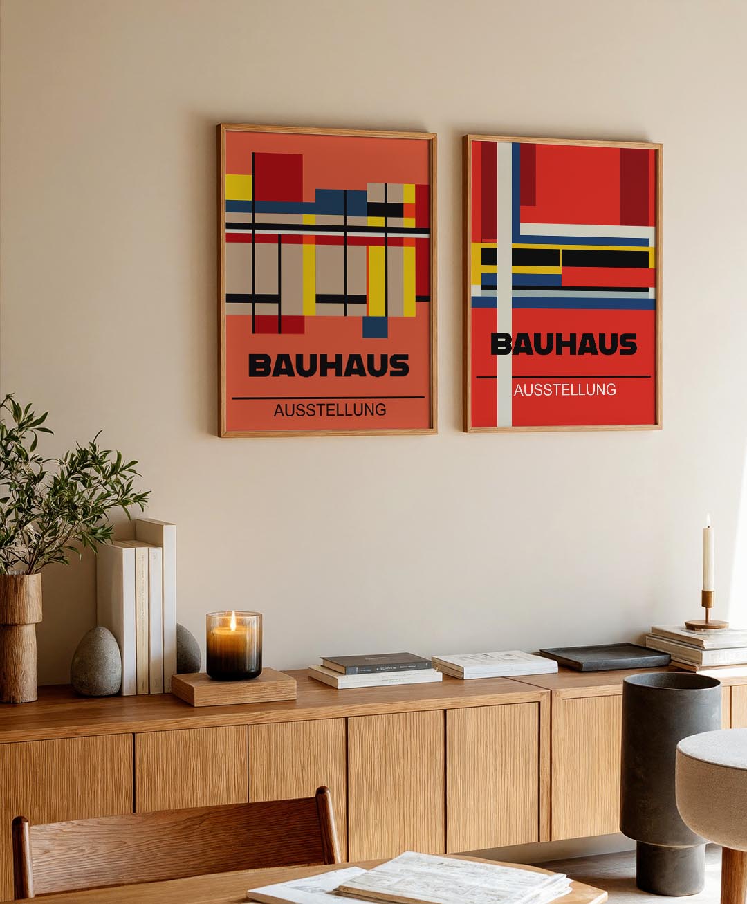 Kleurvlakken en lijnen Posterset