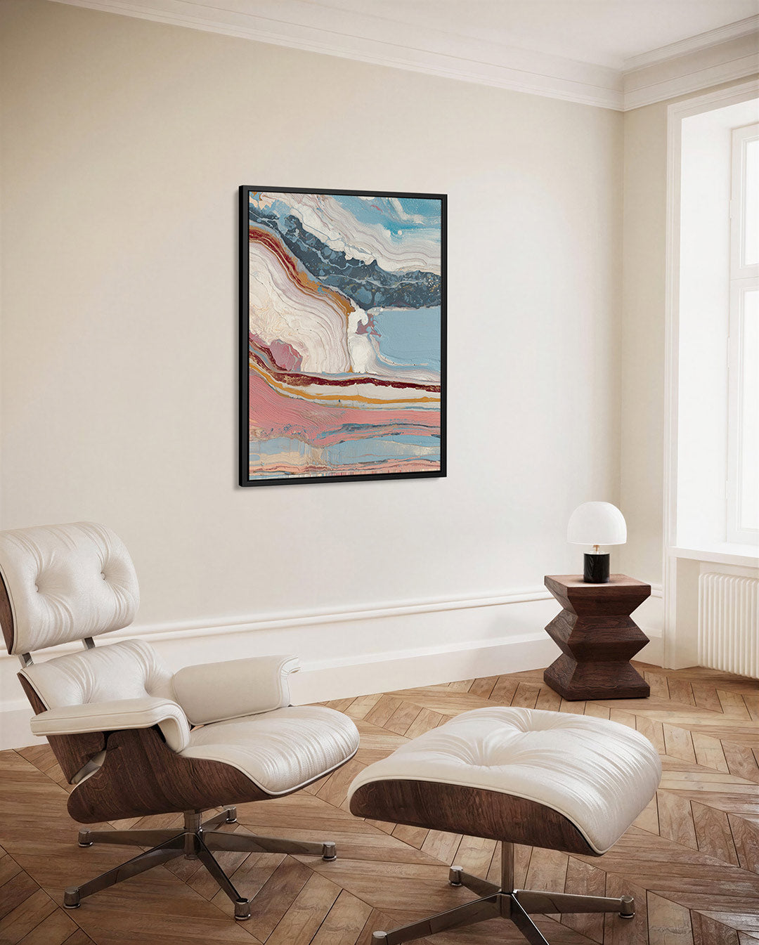 Golvende kleurencompositie Kunstwerk