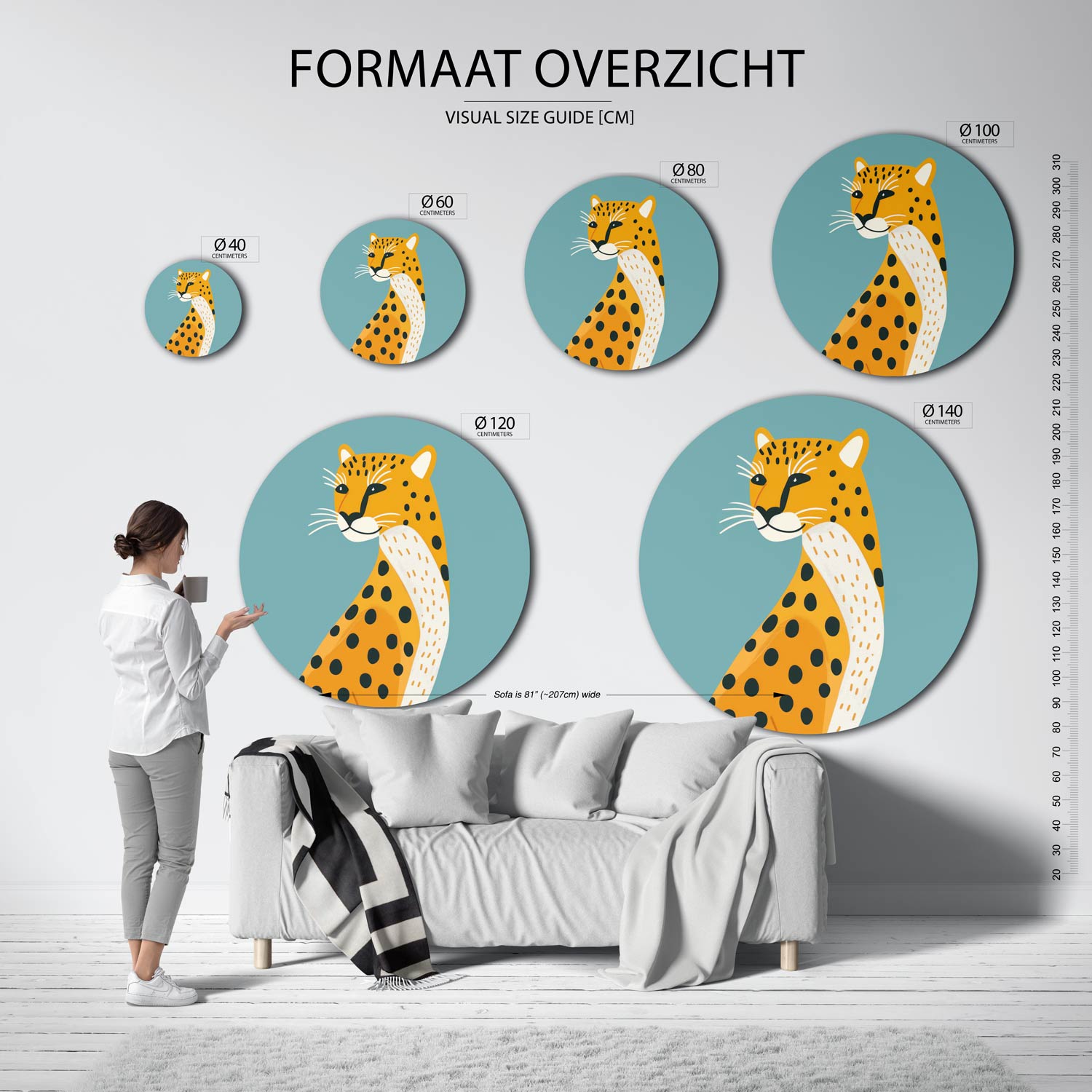 Luipaard illustratie Muurcirkel