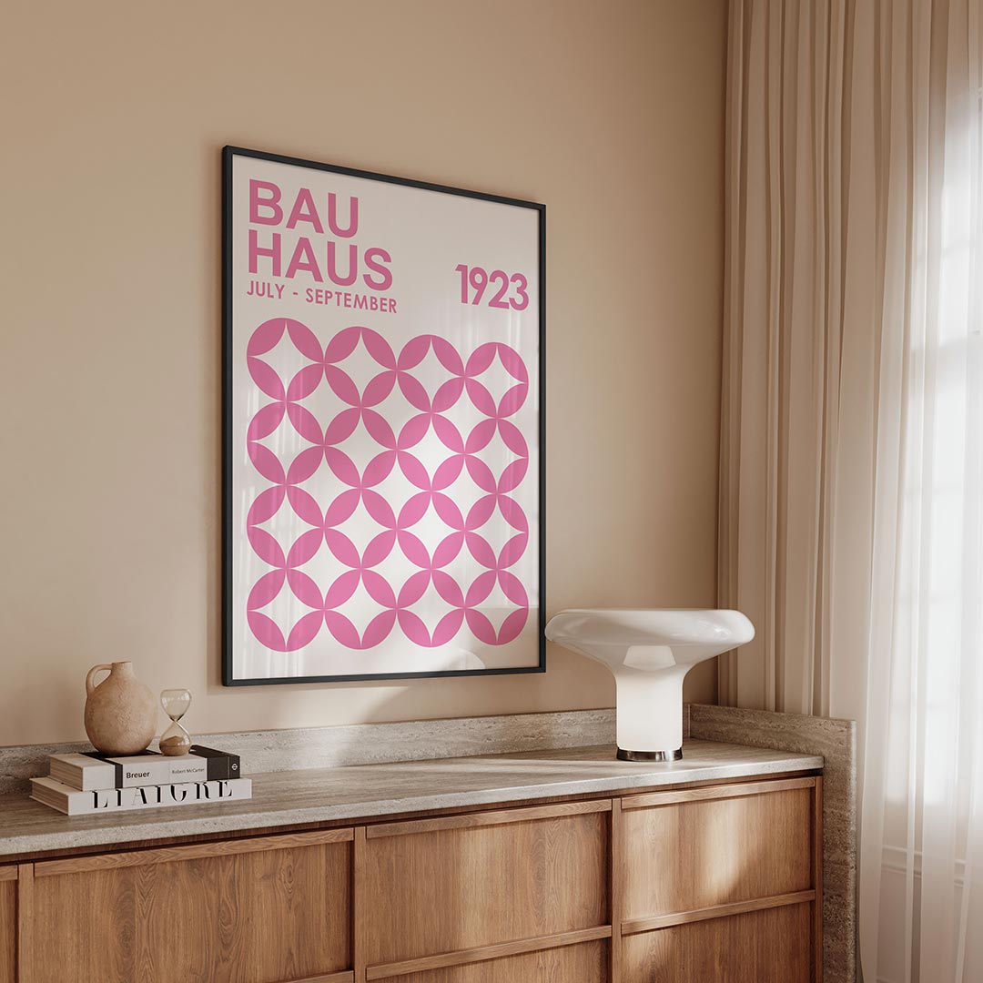 Roze cirkelpatroon Poster
