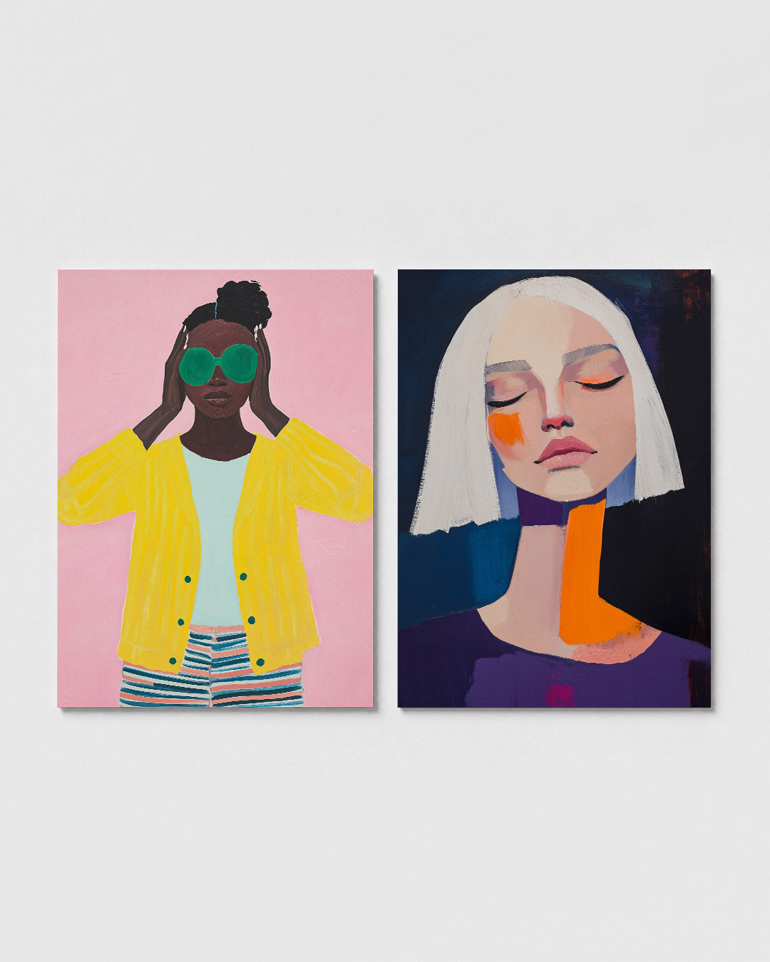 Kleurrijke portretuitstraling Posterset