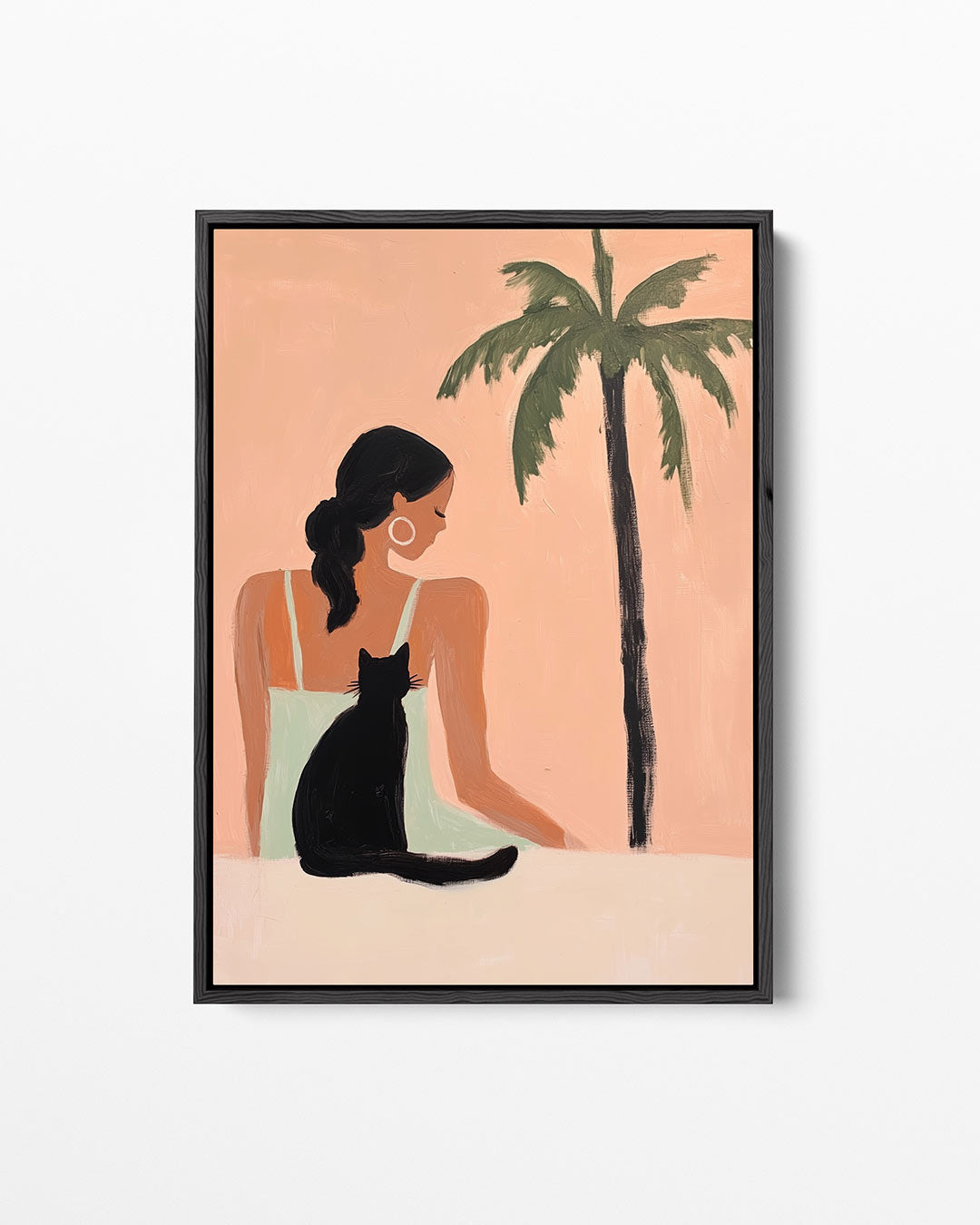 Vrouw en palmboom Kunstwerk