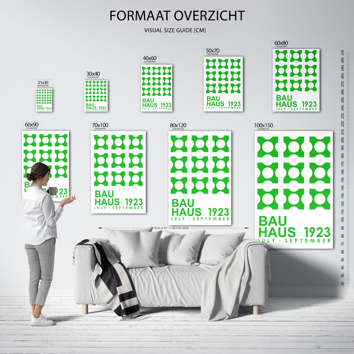 Groene cirkelpatronen Poster