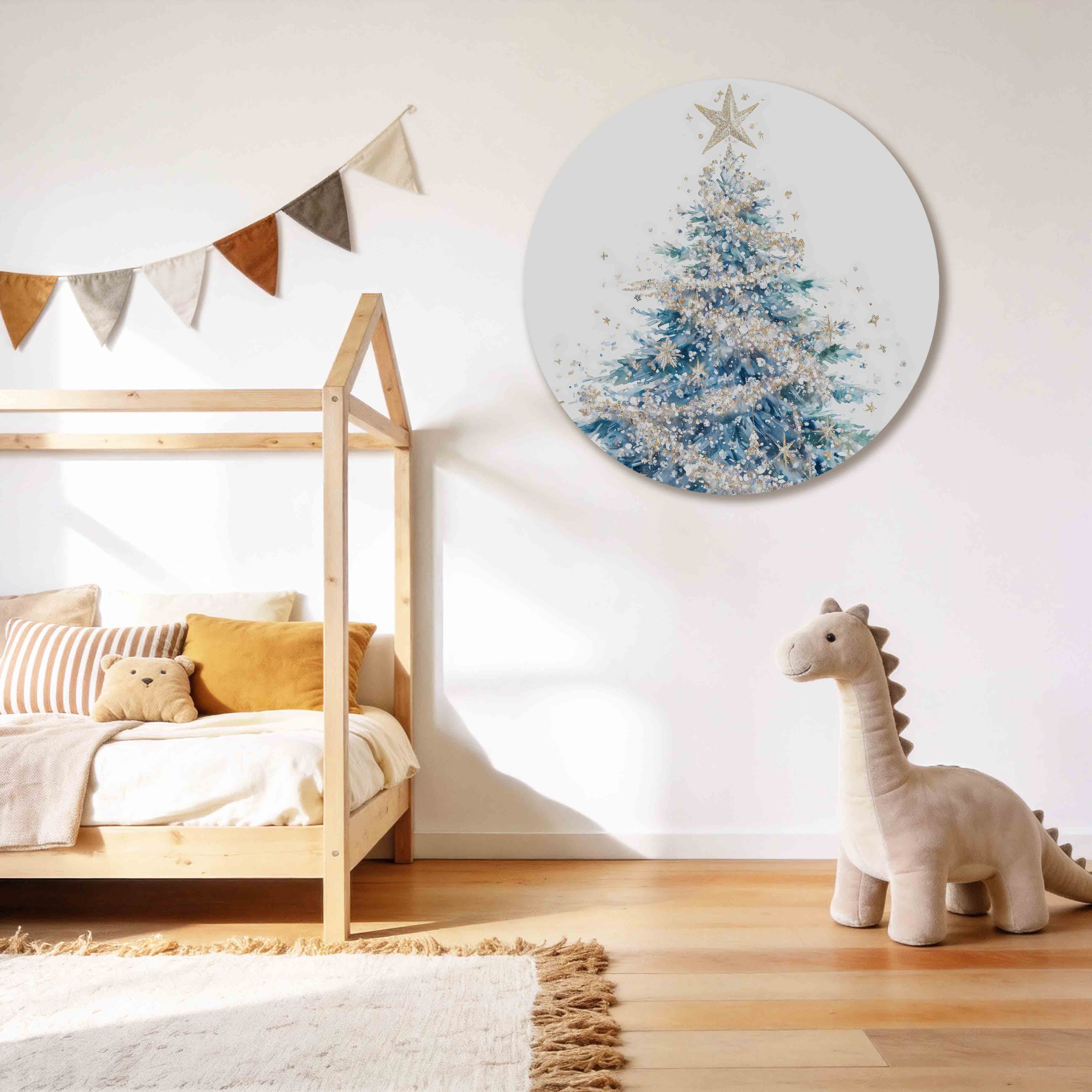 Kerstboom met ster Muurcirkel