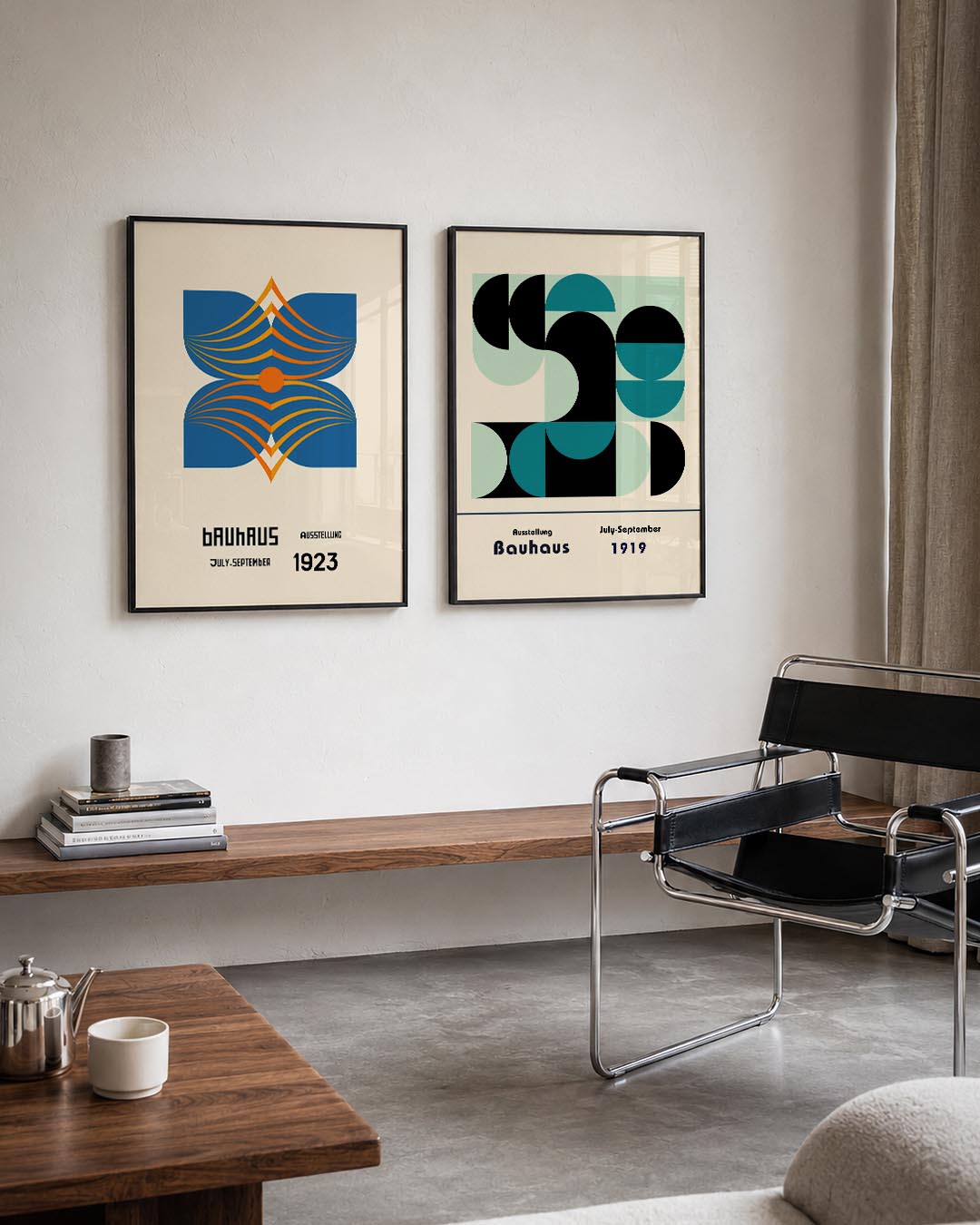 Kleurrijke lijnenspel Posterset