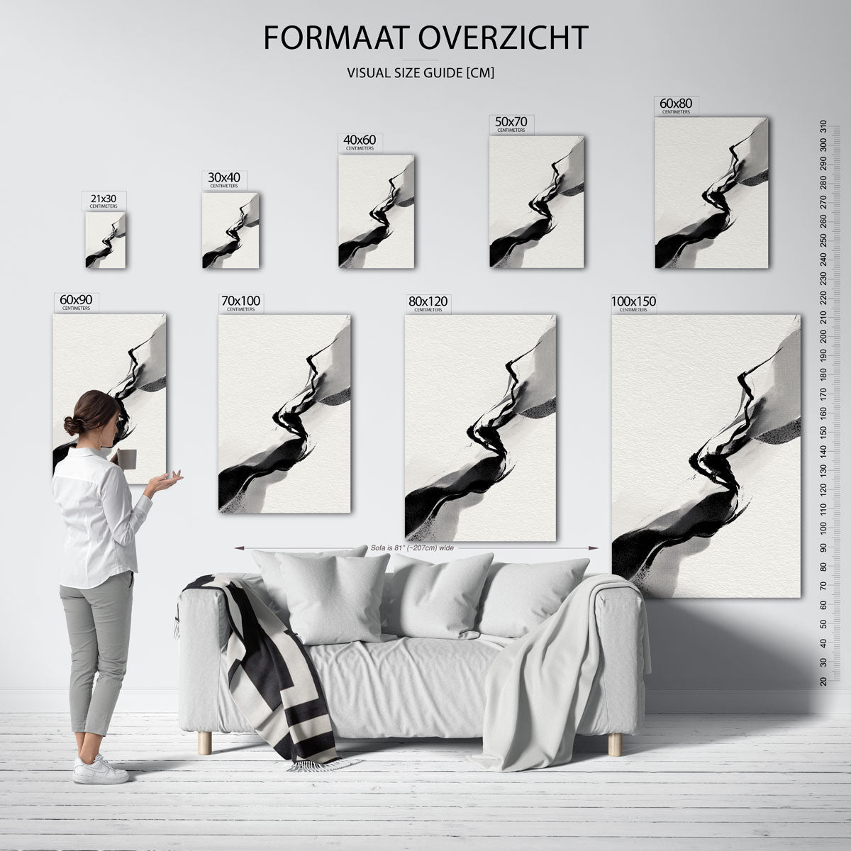 Abstracte zwart wit Poster