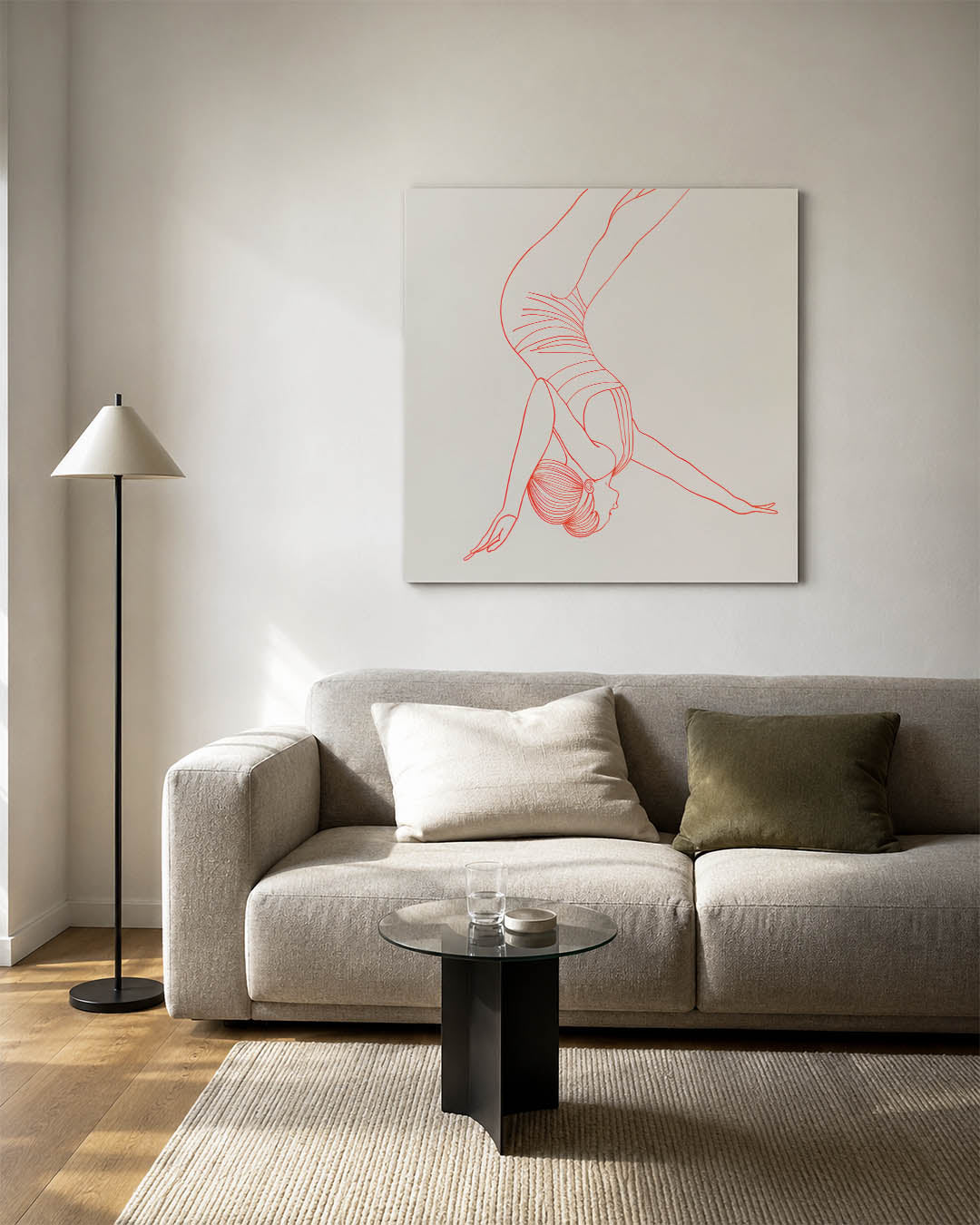 Elegante lijntekening Kunstwerk