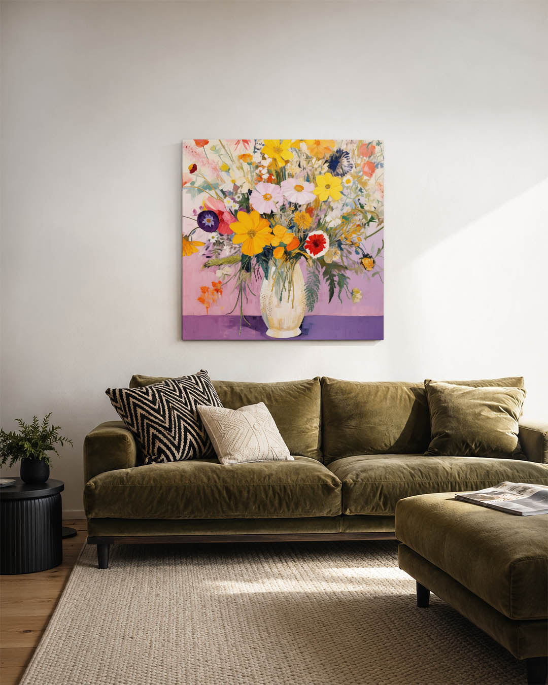 Bloemenpracht in vaas Kunstwerk