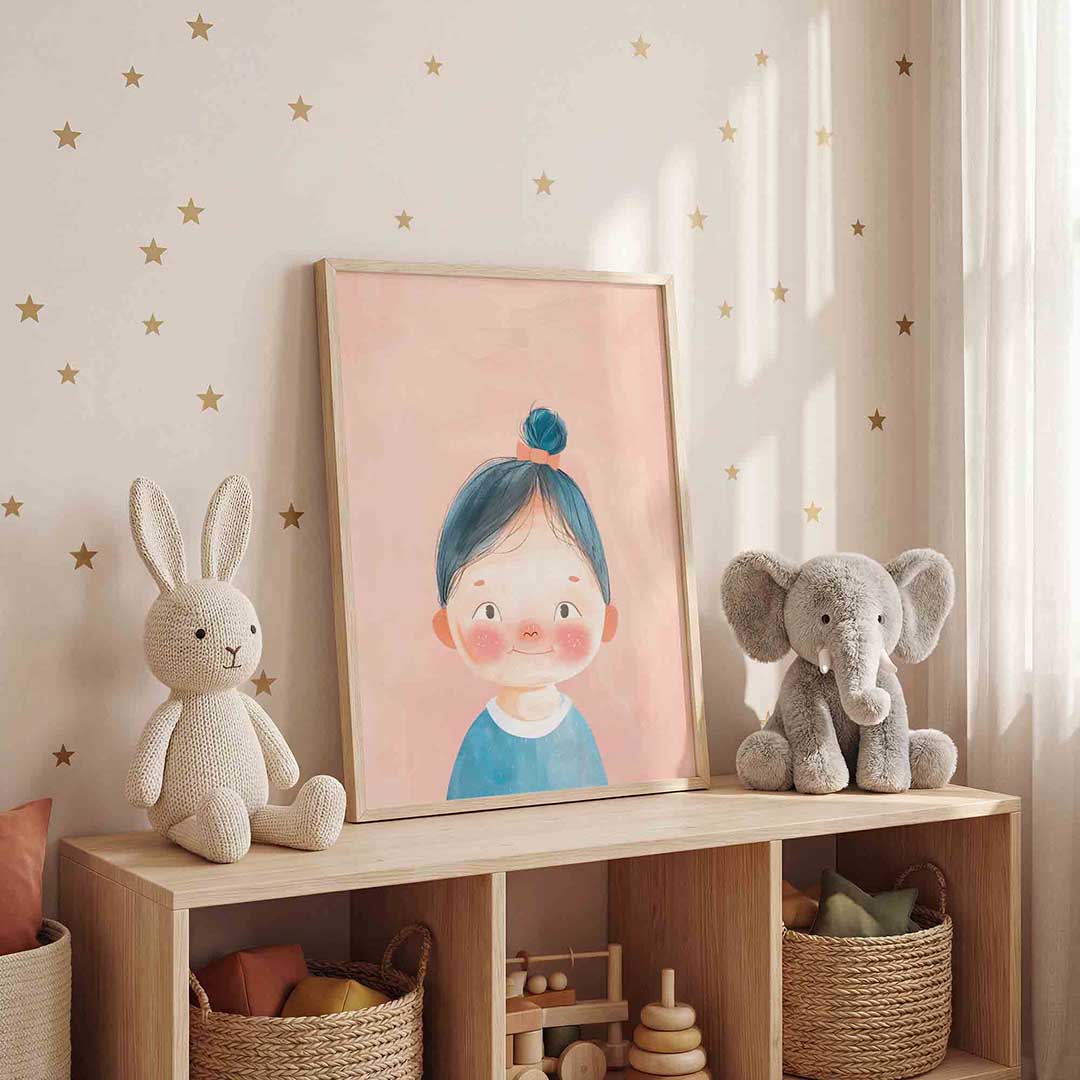 Kind met blauwe trui Poster