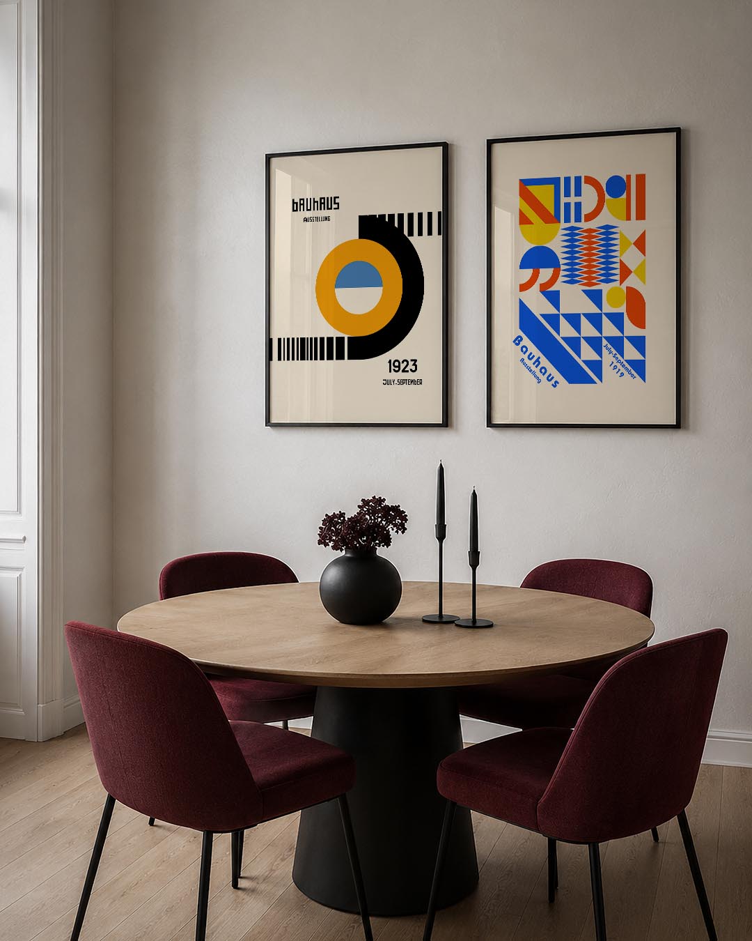 Kleurrijke cirkelcompositie Posterset