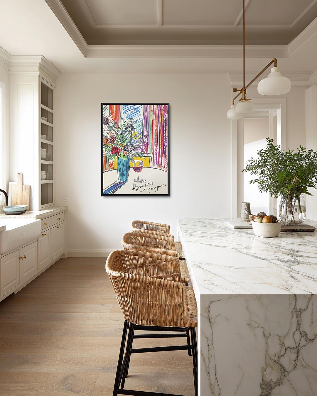 Kleurrijke bloemenvaas Kunstwerk