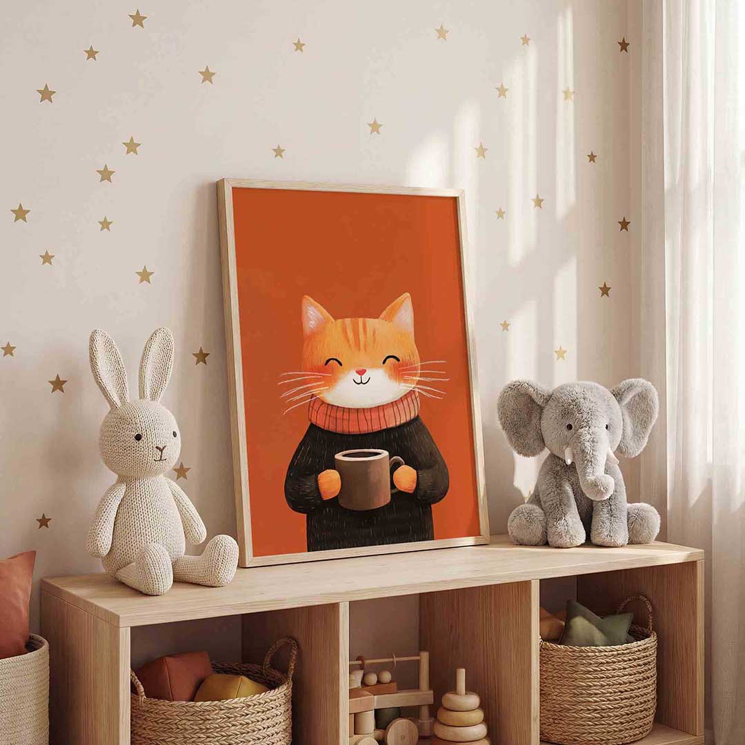 Kat met kopje Poster