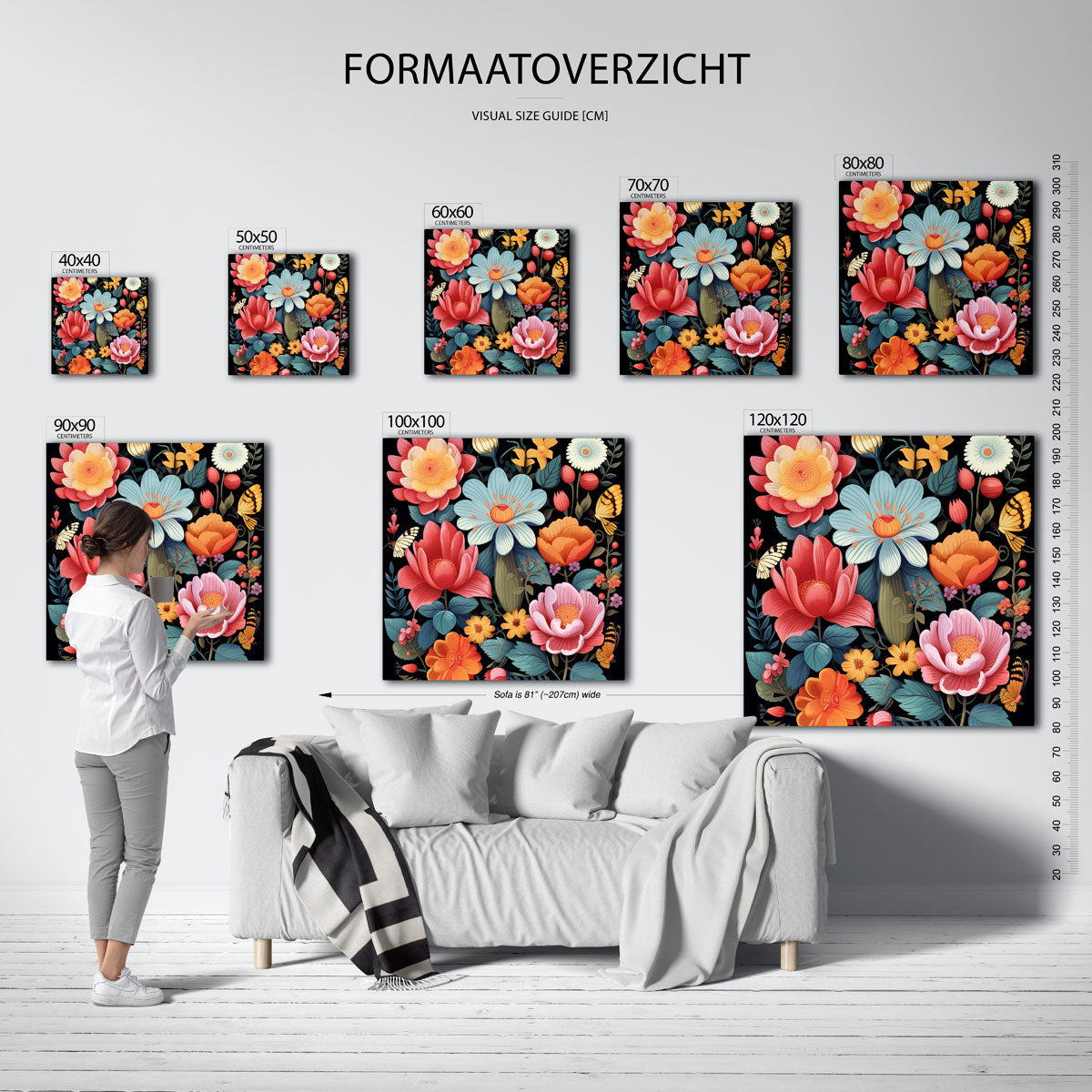 Bloemen en vlinders Poster