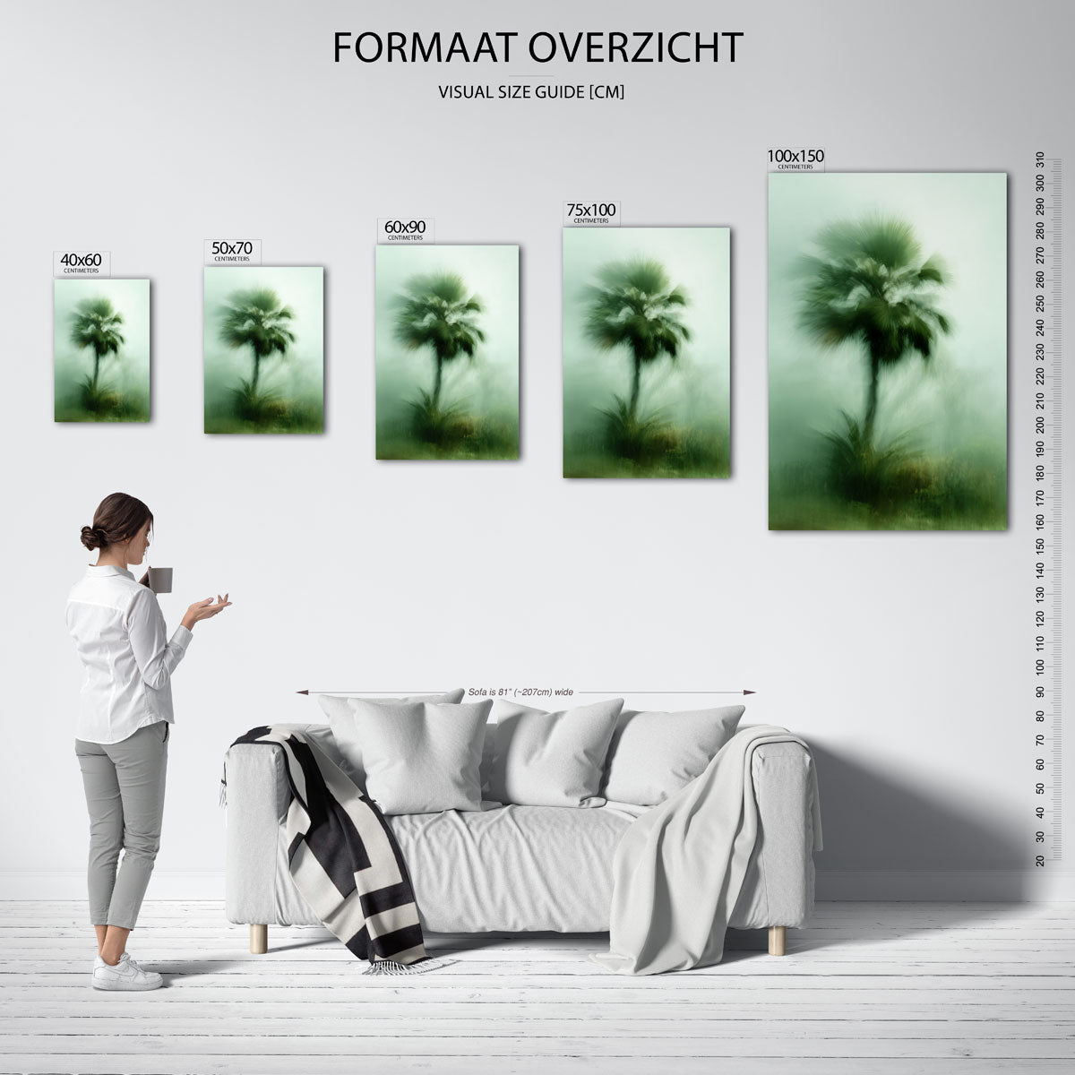 Vage palmboom Kunstwerk