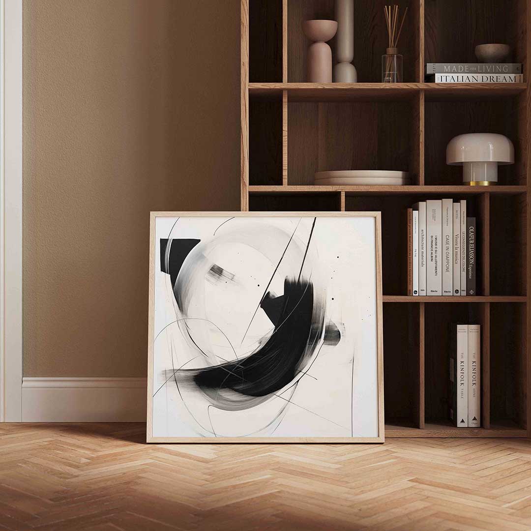 Abstracte zwarte en witte vormen Poster