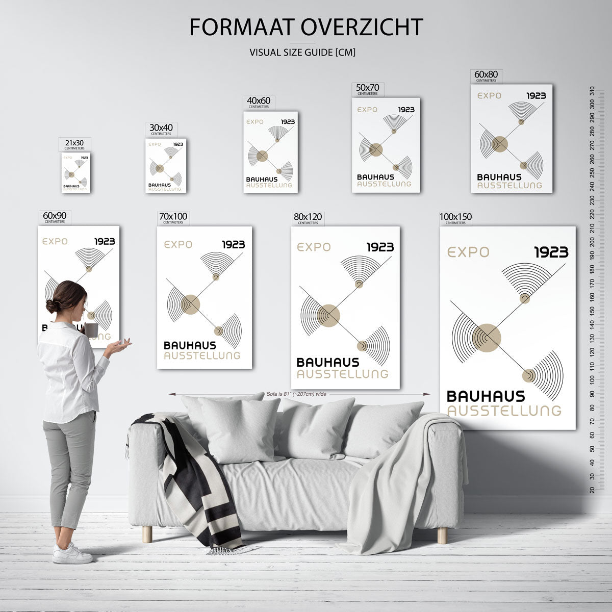 Lijnen en cirkelpatronen Poster