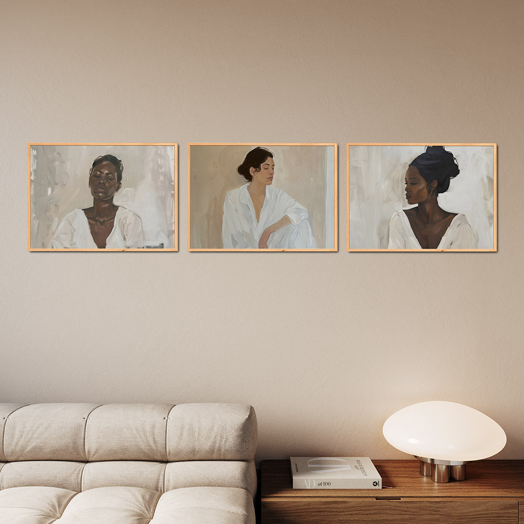 Rustige portretuitdrukking Posterset