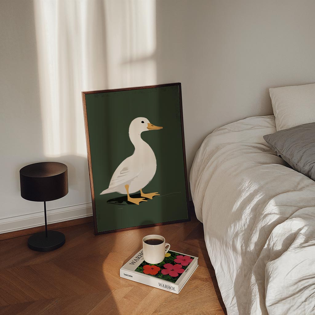 Elegante Eend Illustratie Poster-WallArtistic