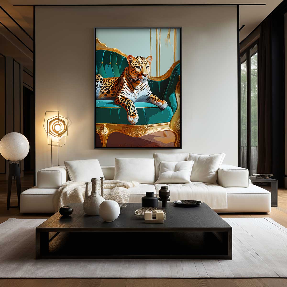 Luxe Luipaard op Sofa Kunstwerk