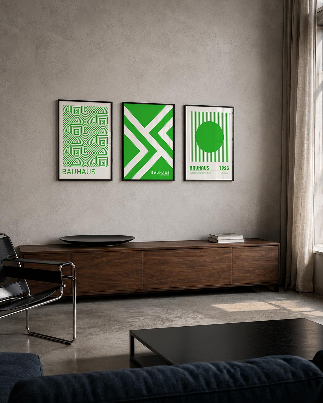Groene lijnpatronen Posterset