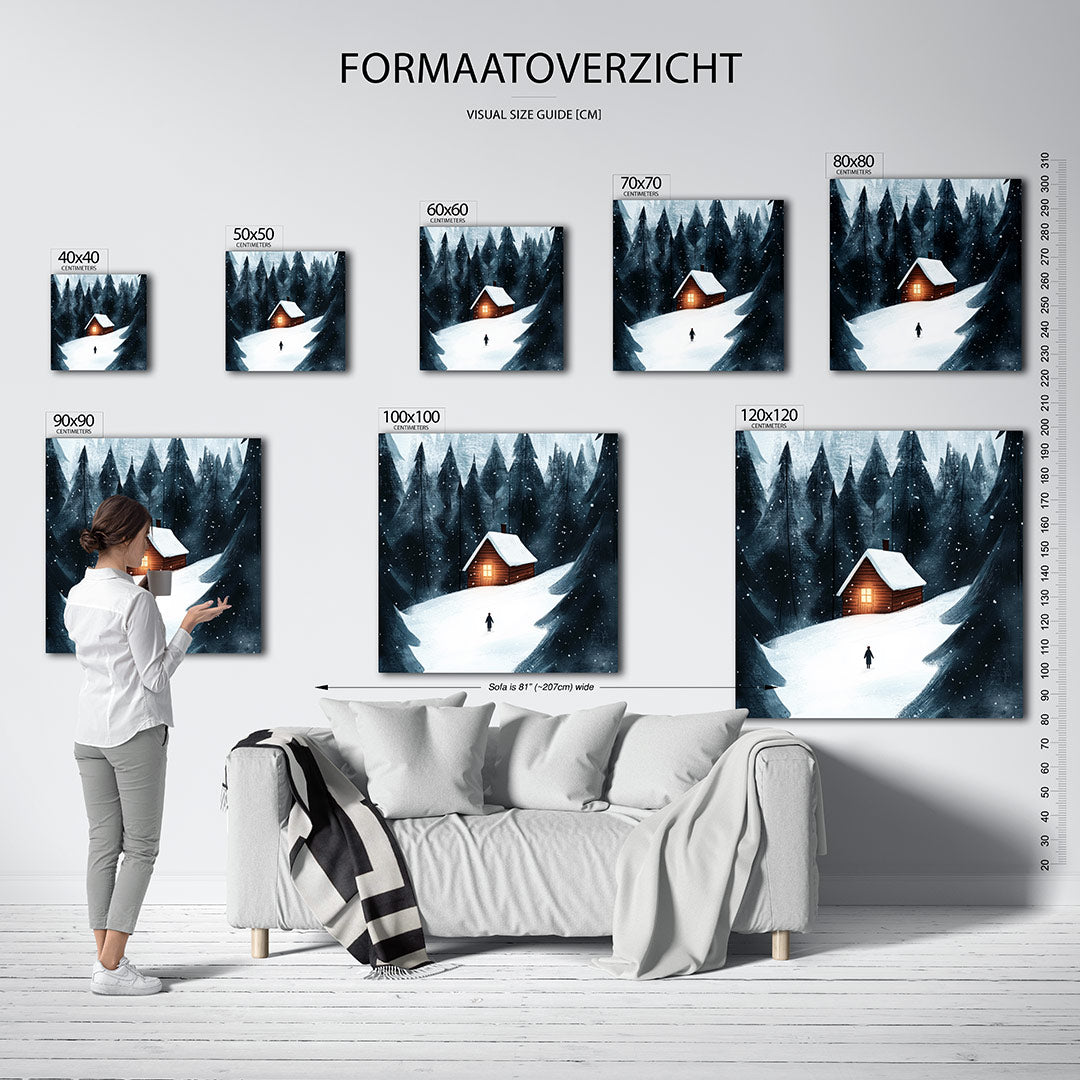 Winterse boslandschap Kunstwerk