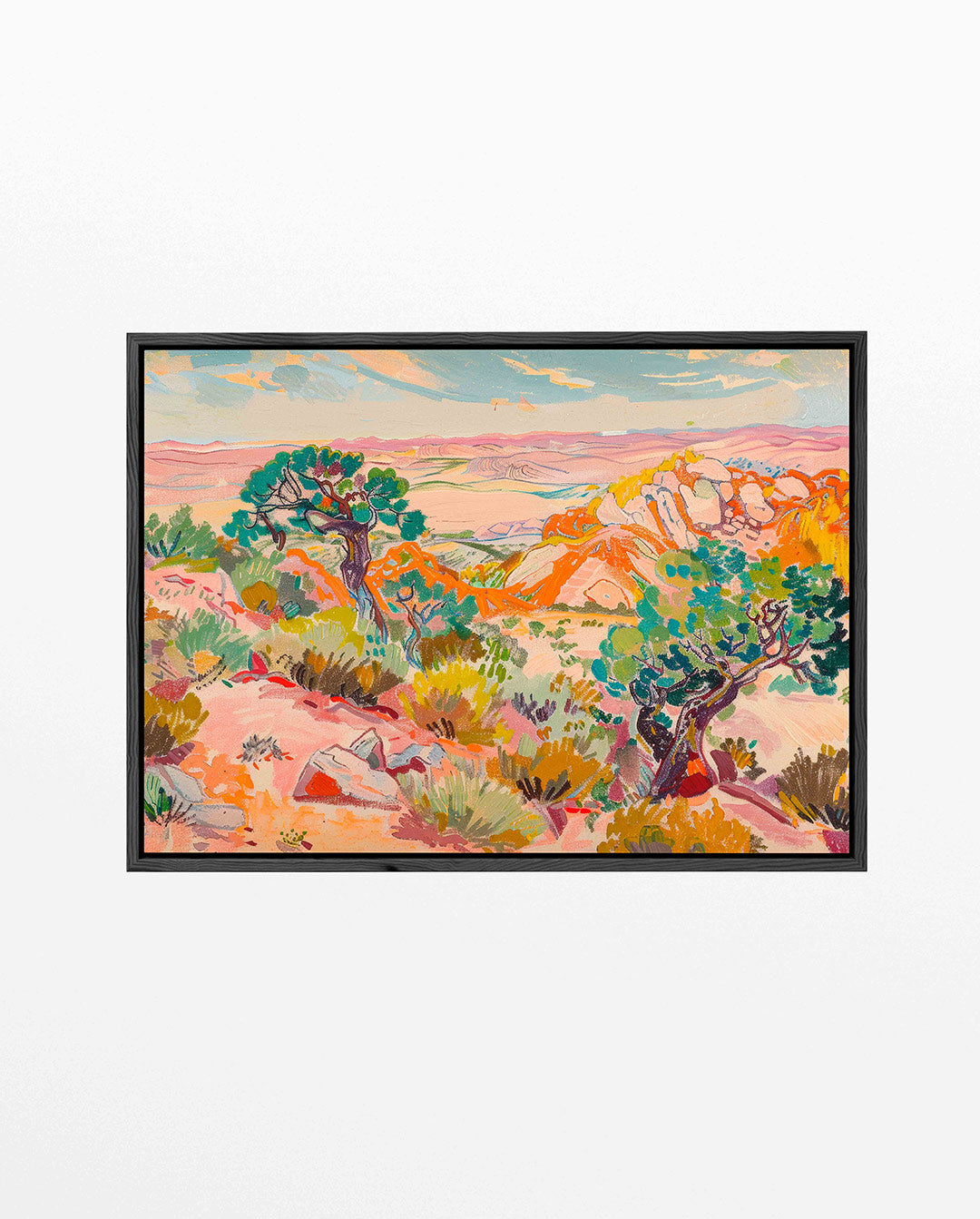 Kleurrijk landschap Kunstwerk