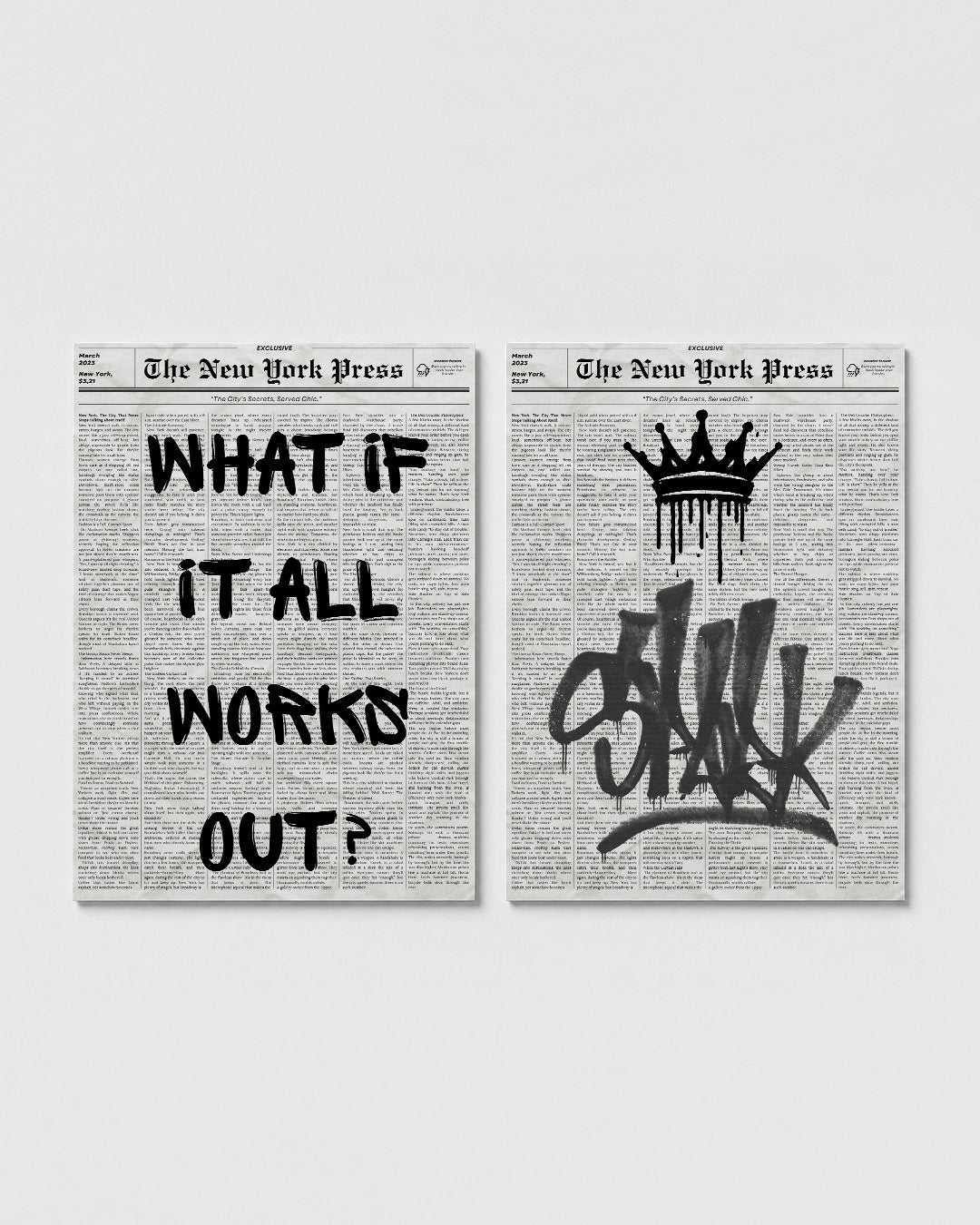 Typografische krant Posterset
