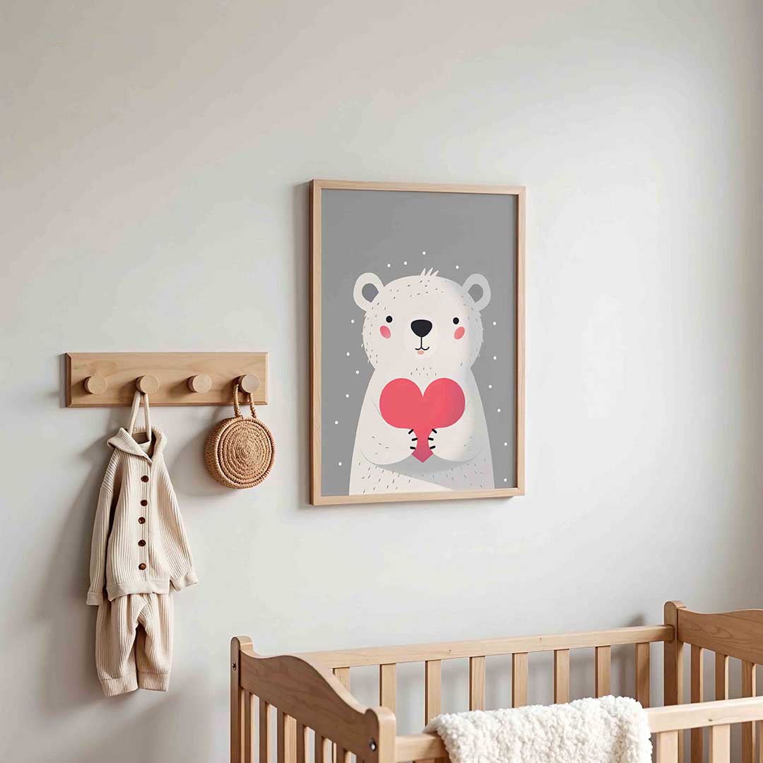 Ijsbeer met hart Poster