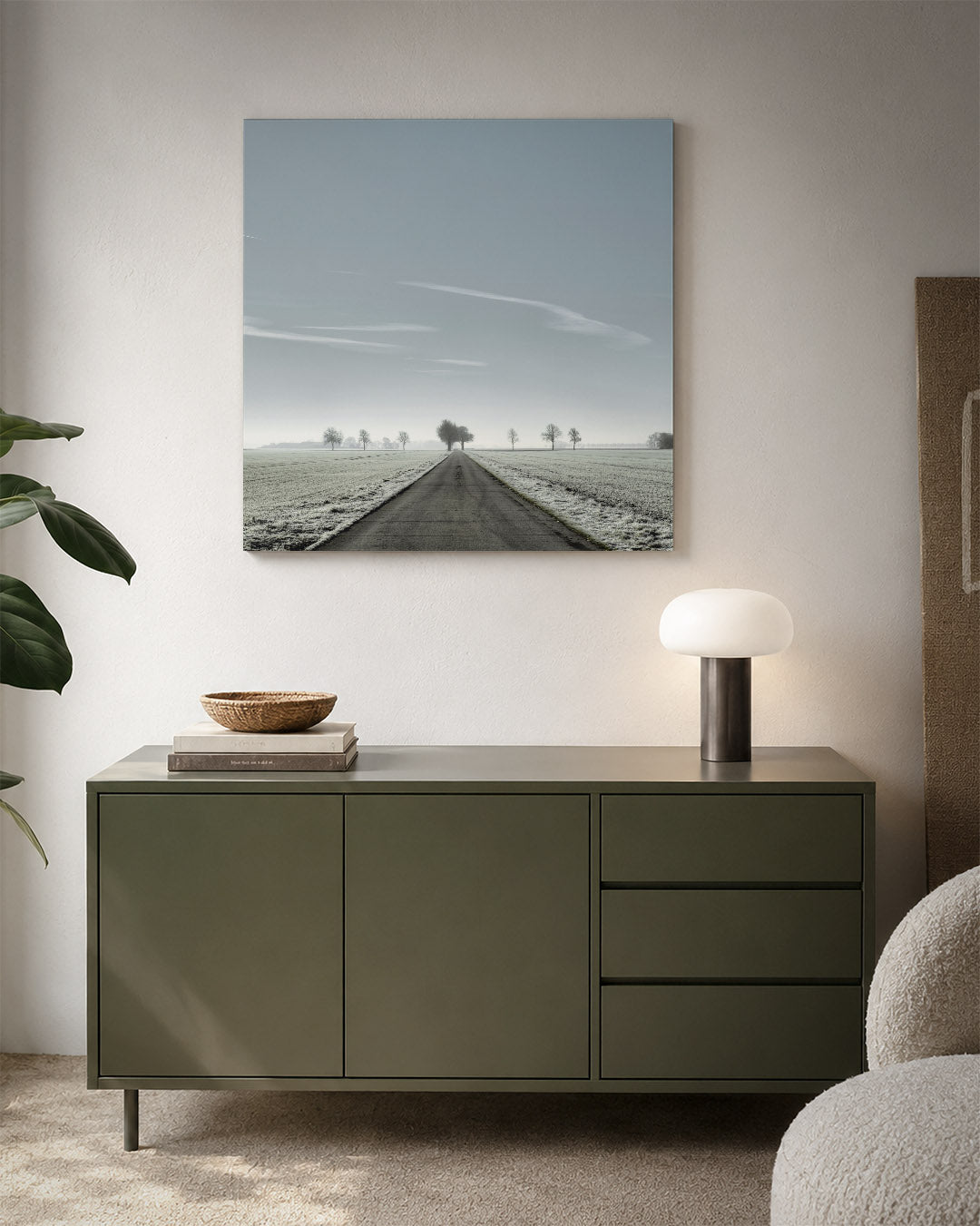 Rustige weglandschap Kunstwerk