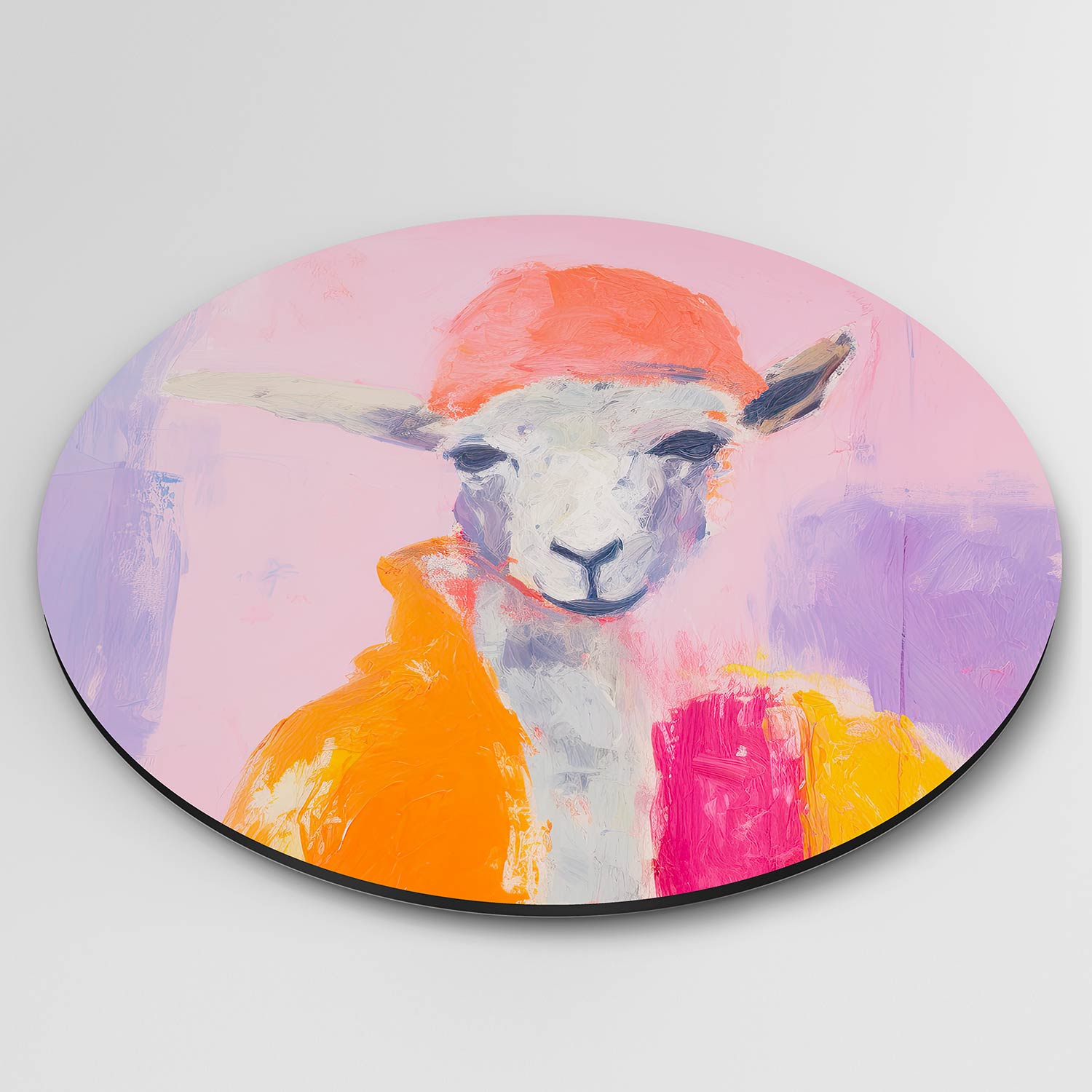 Schaap met oranje hoed Muurcirkel