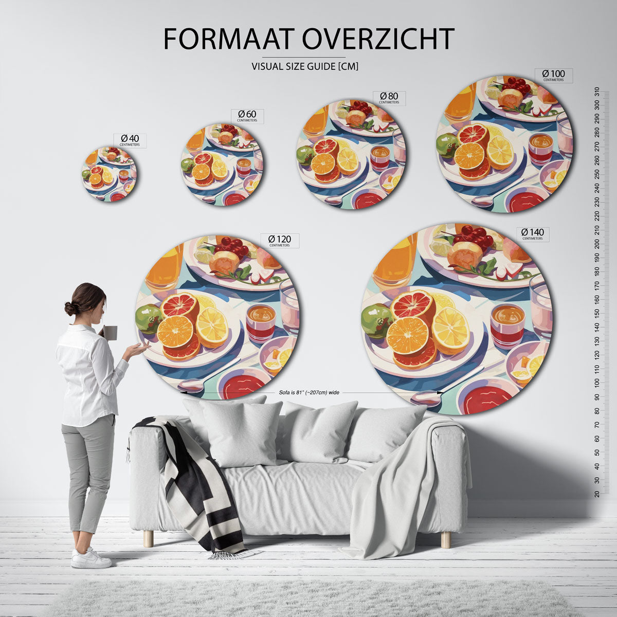 Fruit en drankjes Muurcirkel