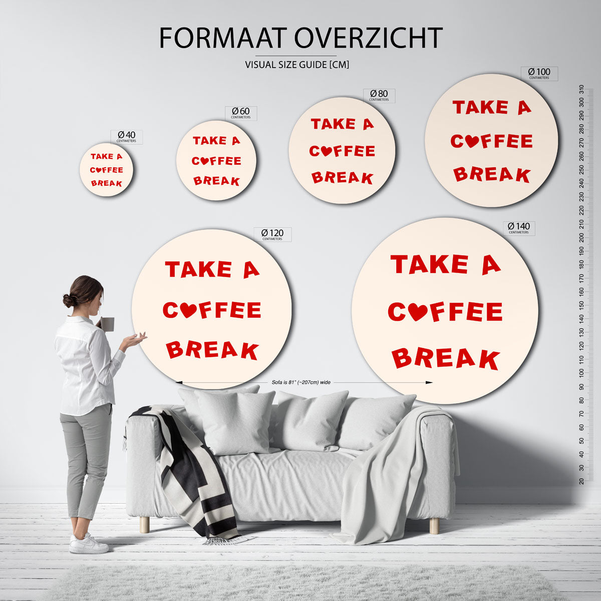 Take a coffee break Muurcirkel