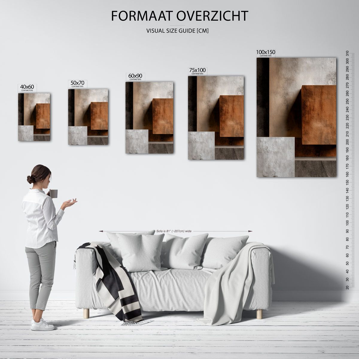 Geometrische textuur compositie Kunstwerk
