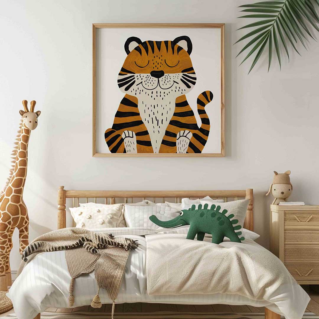 Tijger met gesloten ogen Poster
