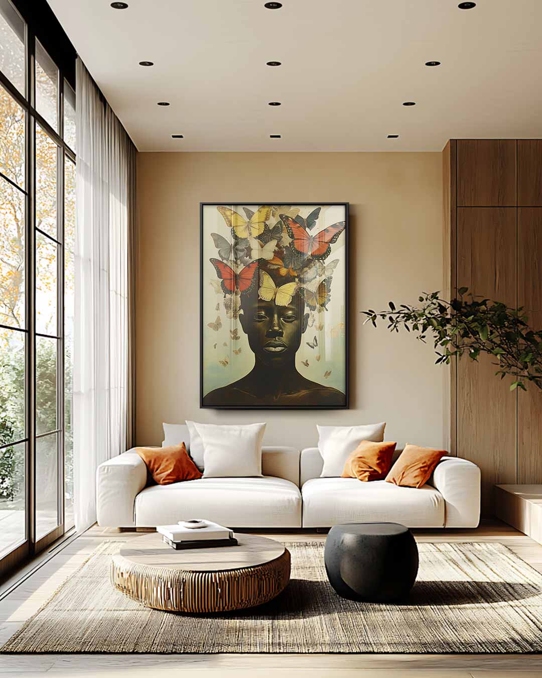 Vlinder Transformatie Kunstwerk-canvas-dibond-plexiglas-wanddecoratie-WallArtistic